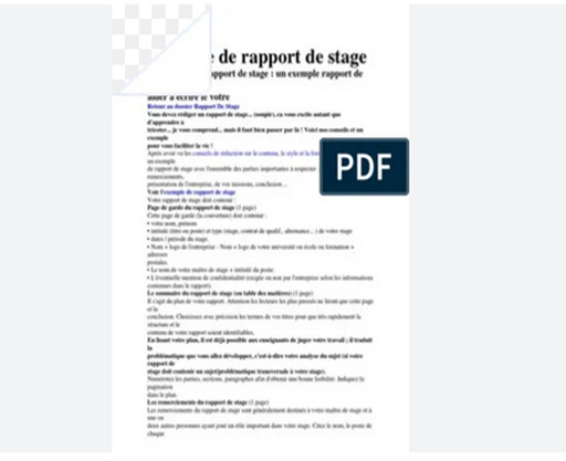 rapport de stage pdf