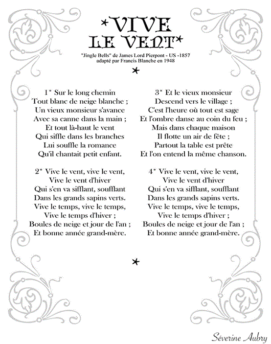 vive le vent paroles PDF